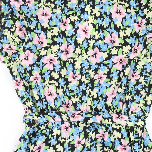 New Look Womens Multicoloured Floral Polyester A-Line Size 12 V-Neck Pullover