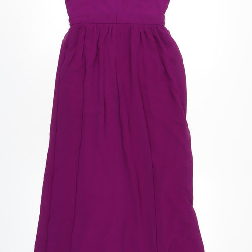 Julien Macdonald Womens Purple Polyester Mermaid Size 8 Round Neck Zip