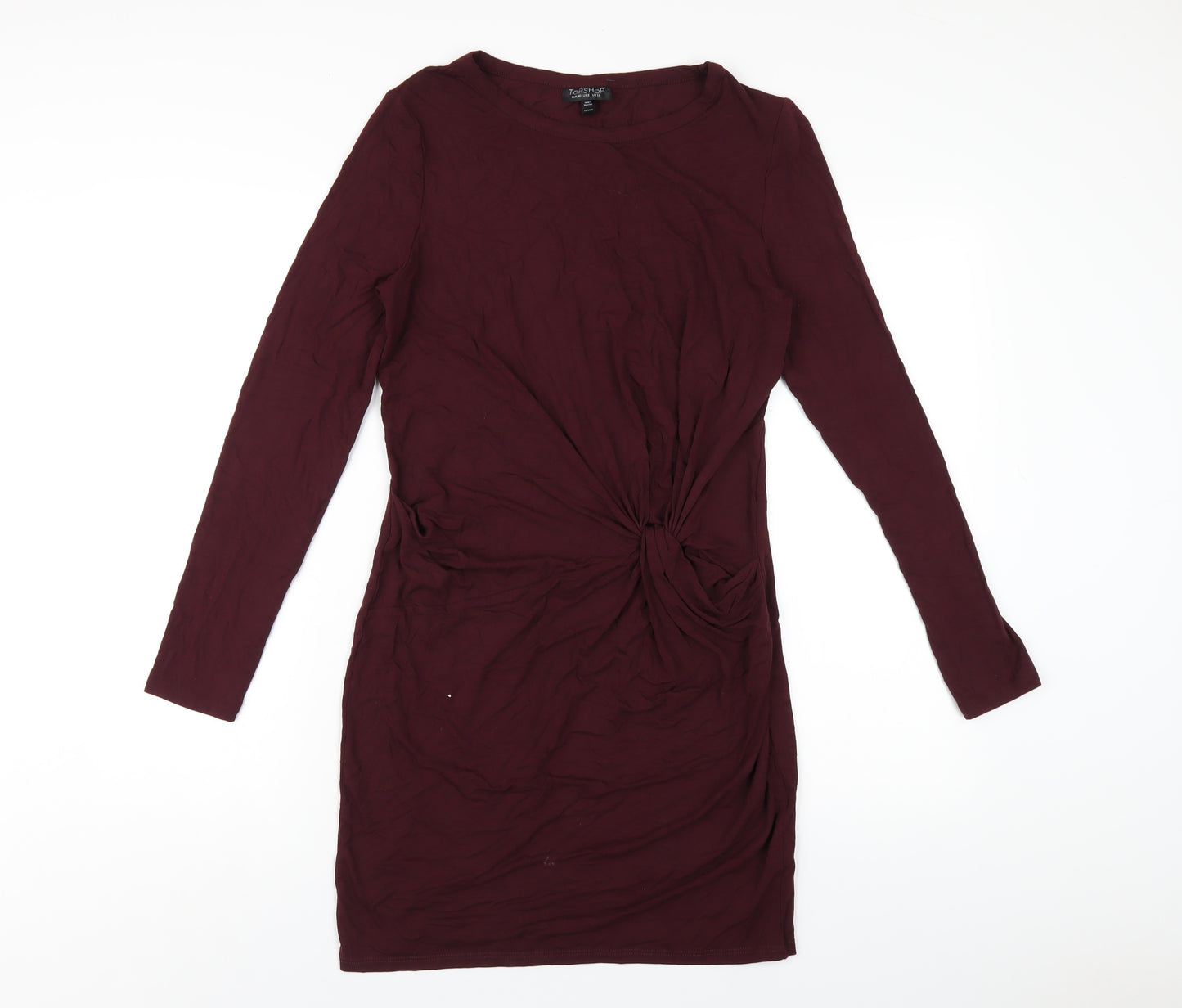 Topshop Womens Purple Viscose Bodycon Size 12 Round Neck Pullover