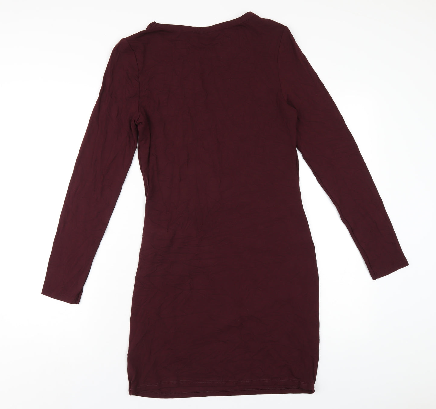 Topshop Womens Purple Viscose Bodycon Size 12 Round Neck Pullover
