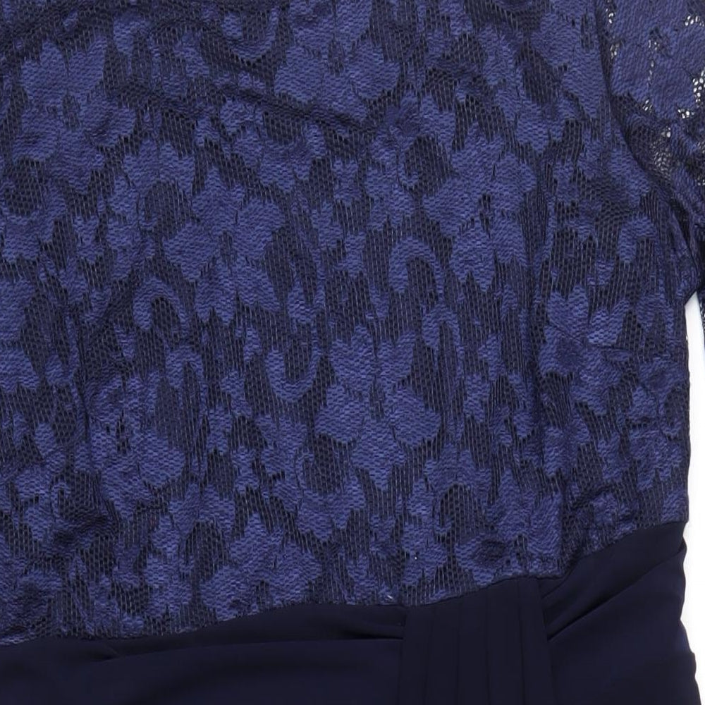Together Womens Blue Polyester A-Line Size 18 Round Neck Pullover