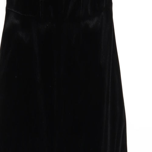 PRETTYLITTLETHING Womens Black Polyester Maxi Size 10 Halter Pullover