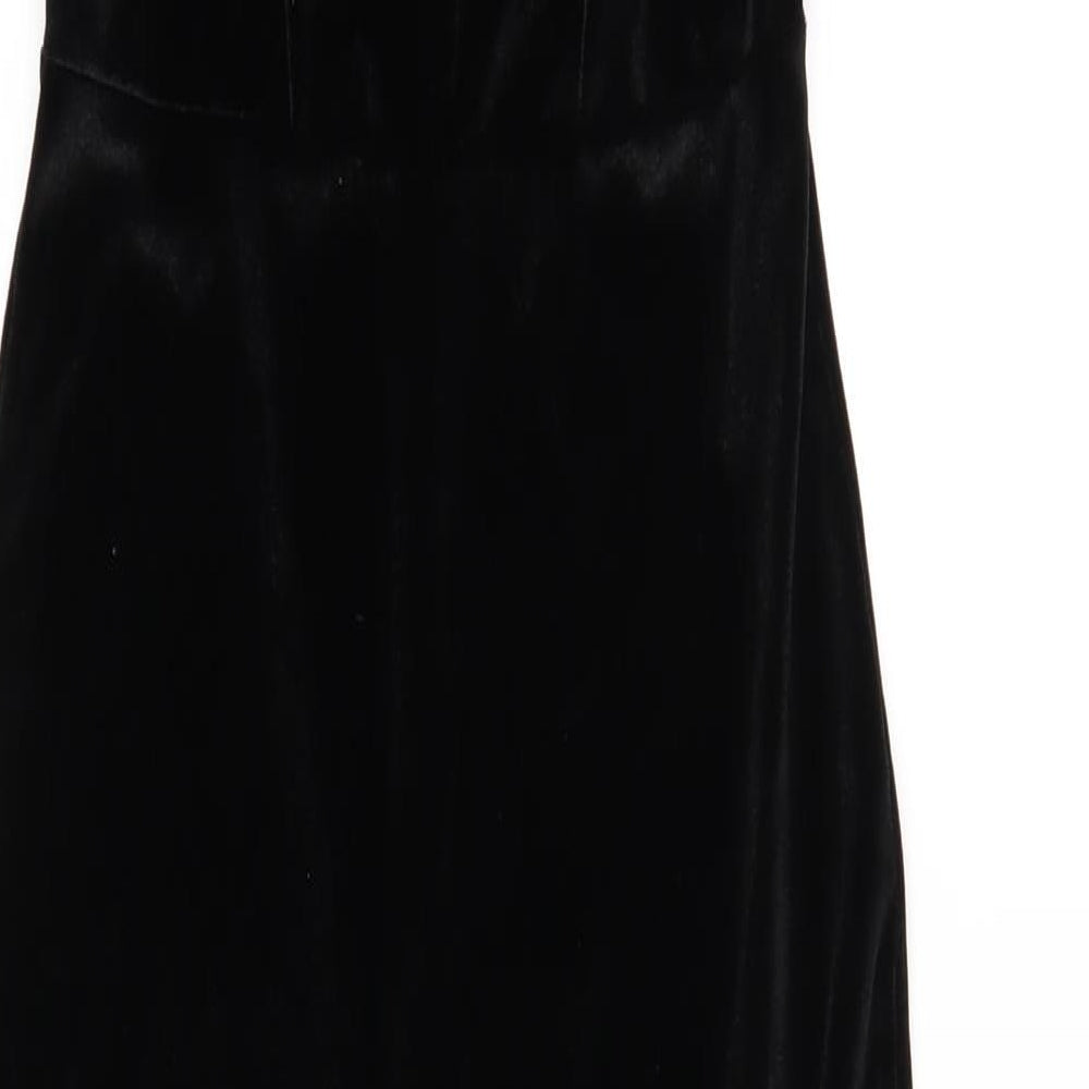 PRETTYLITTLETHING Womens Black Polyester Maxi Size 10 Halter Pullover
