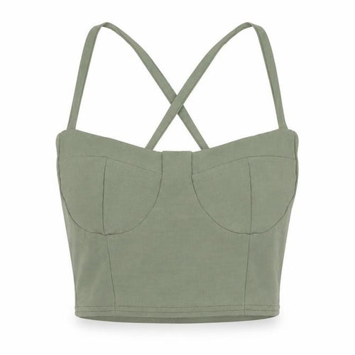 Boohoo Womens Green Polyester Cropped T-Shirt Size 10 Square Neck
