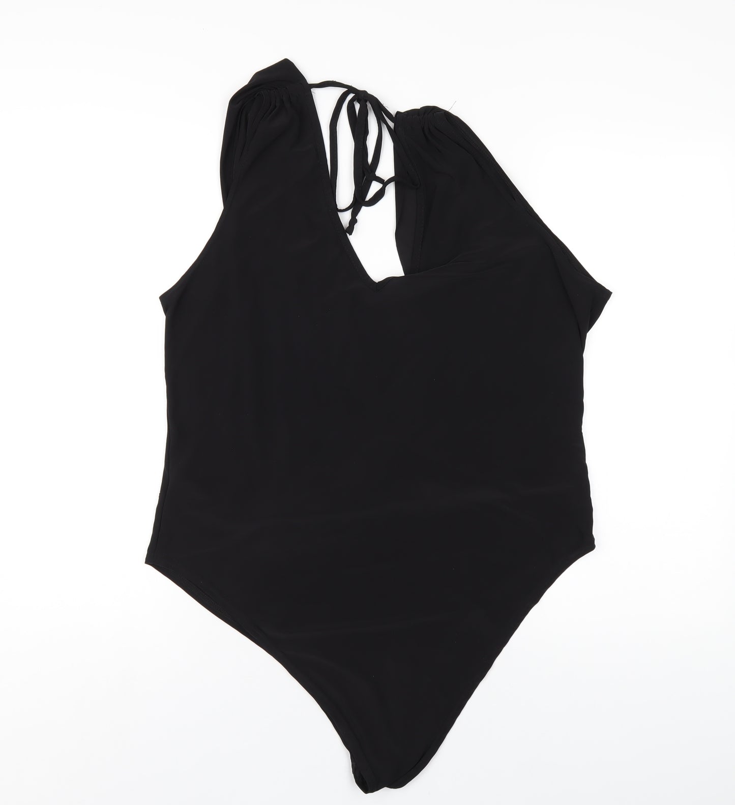 Boohoo Womens Black Polyester Bodysuit One-Piece Size 24 Snap
