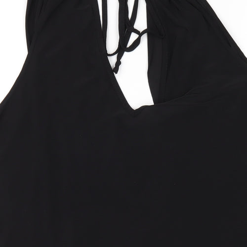 Boohoo Womens Black Polyester Bodysuit One-Piece Size 24 Snap