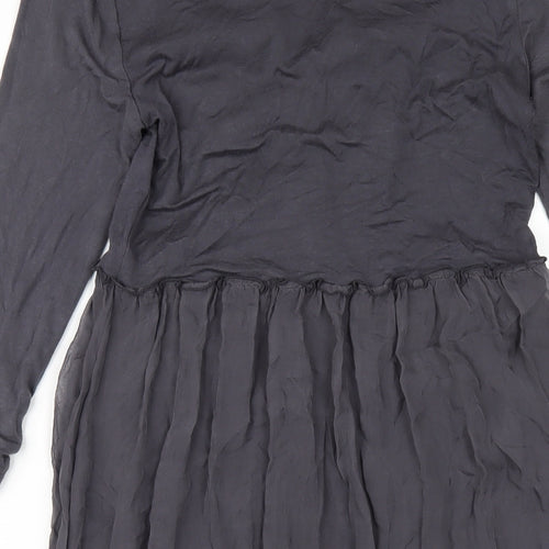 Mint Velvet Womens Grey Viscose A-Line Size 8 V-Neck Pullover