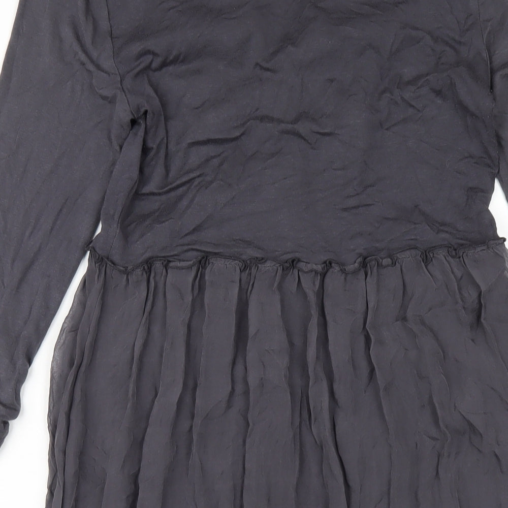 Mint Velvet Womens Grey Viscose A-Line Size 8 V-Neck Pullover