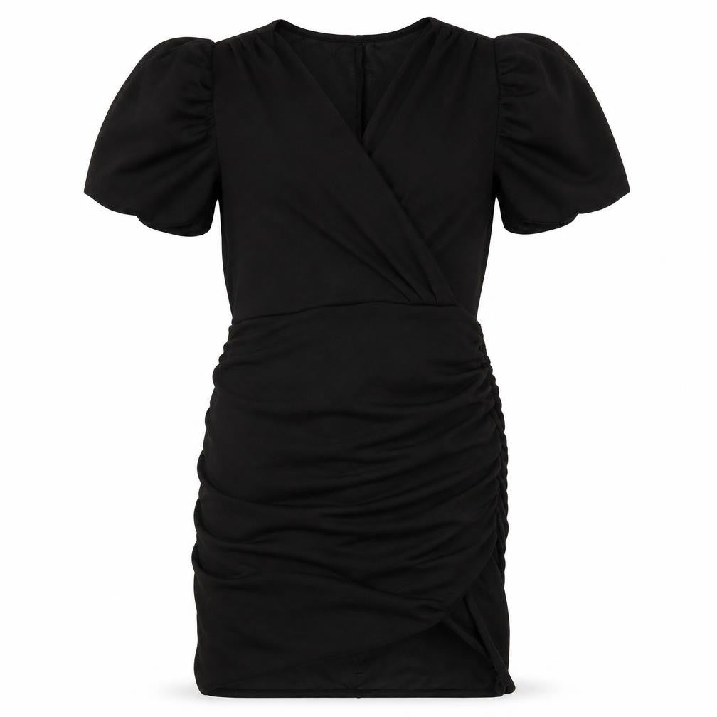 H&M Womens Black Polyester Bodycon Size M V-Neck Pullover