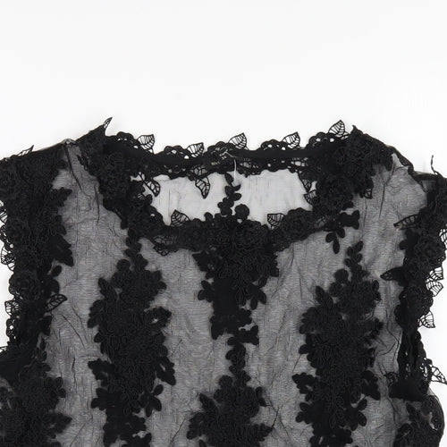 River Island Womens Black Polyester Basic T-Shirt Size 10 Round Neck