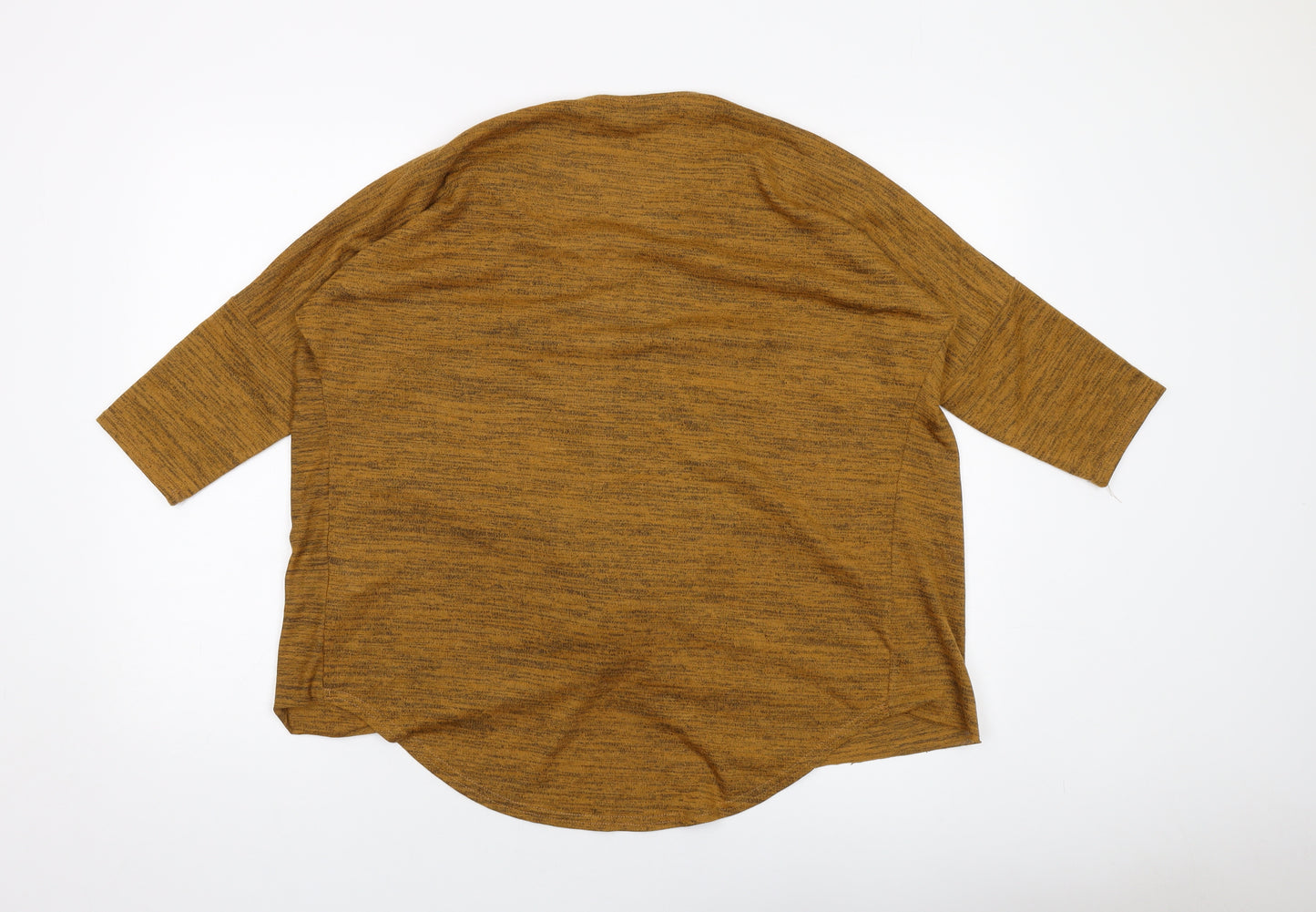 New Look Womens Brown Polyester Basic Blouse Size L Cowl Neck
