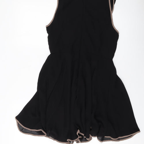 Apricot Womens Black Polyester A-Line Size S Cowl Neck Zip