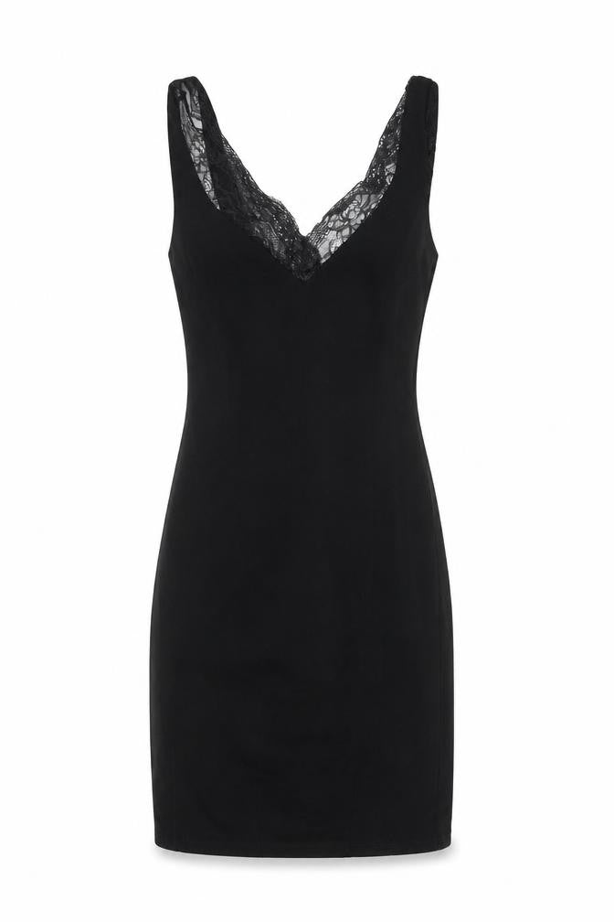 H&M Womens Black Viscose Bodycon Size XS V-Neck Zip