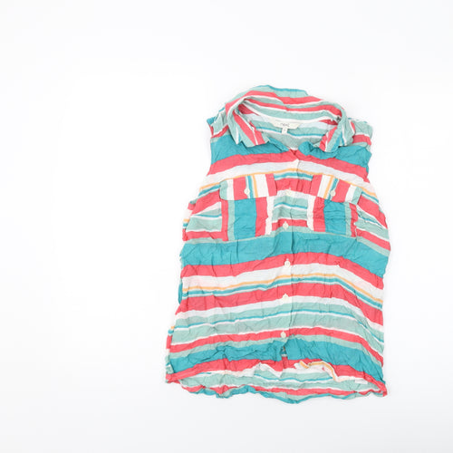 NEXT Womens Multicoloured Striped Modal Basic Tank Size 10 Collared