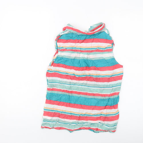 NEXT Womens Multicoloured Striped Modal Basic Tank Size 10 Collared