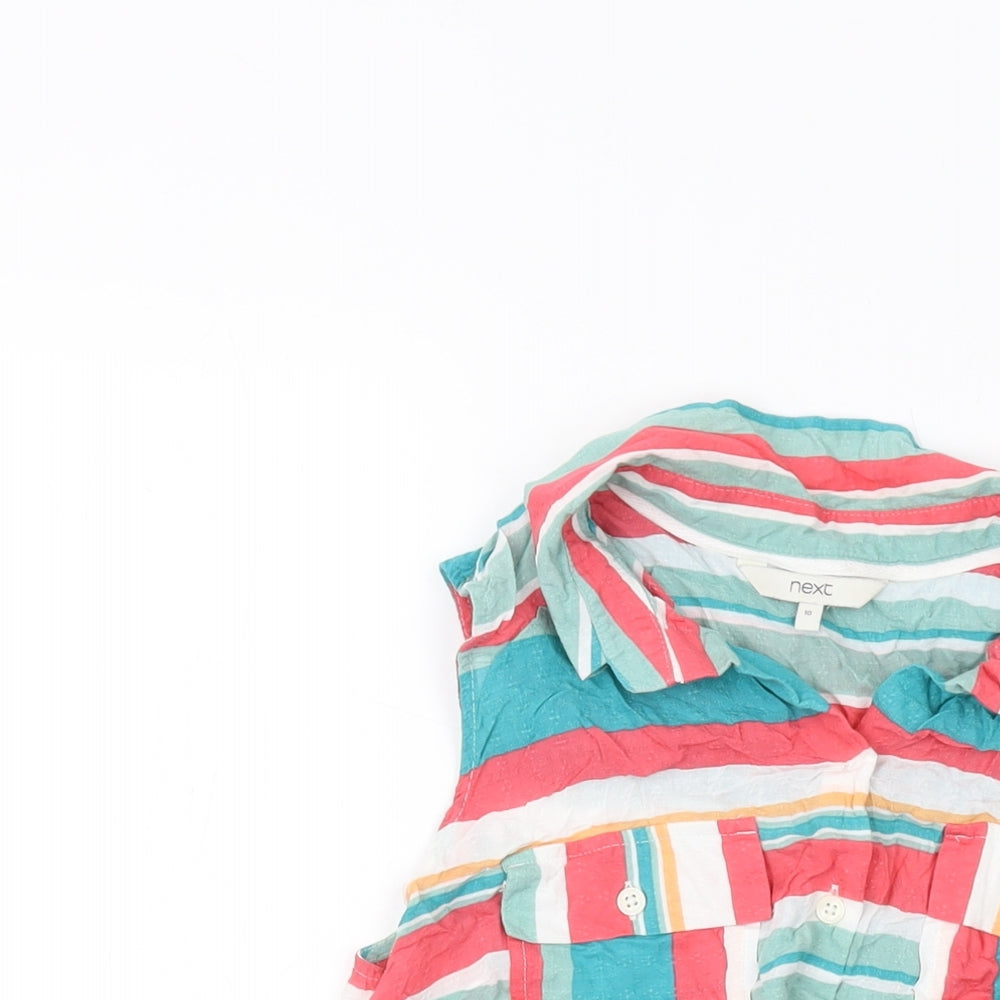 NEXT Womens Multicoloured Striped Modal Basic Tank Size 10 Collared