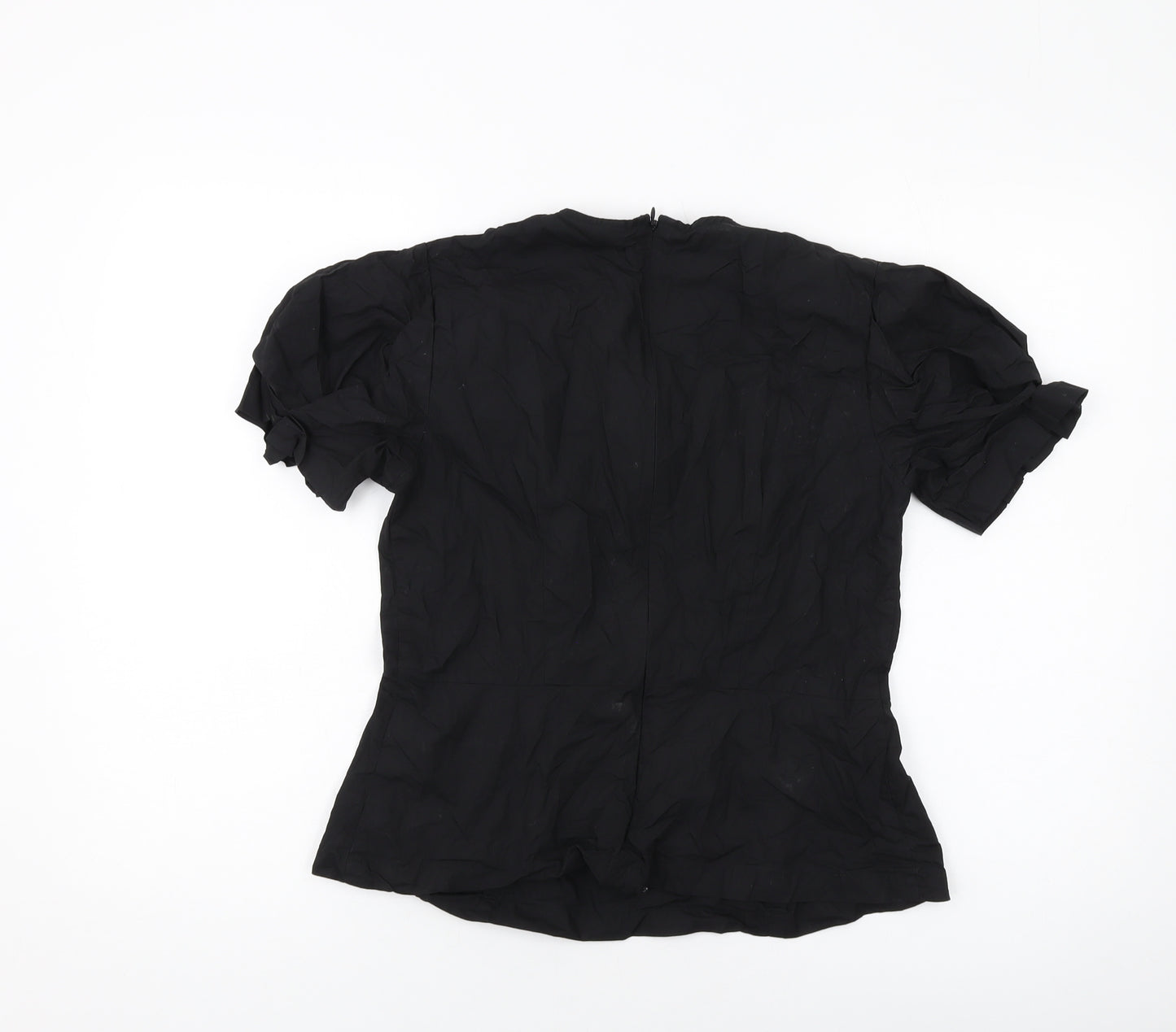 DKNY Womens Black Polyester Basic Blouse Size XS Crew Neck