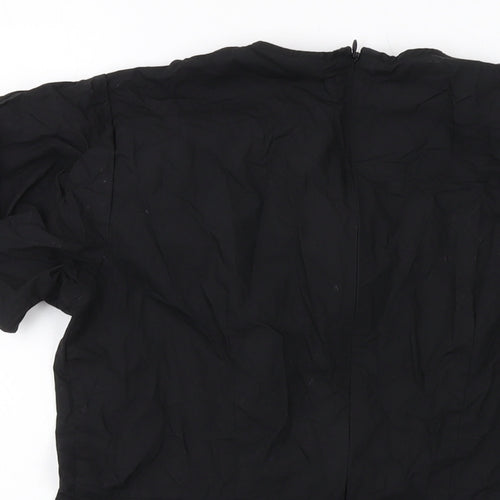 DKNY Womens Black Polyester Basic Blouse Size XS Crew Neck