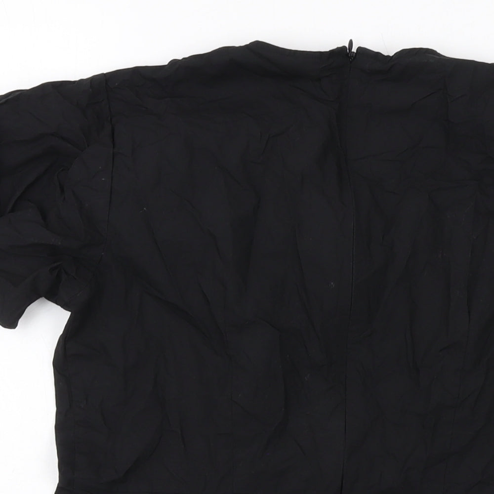 DKNY Womens Black Polyester Basic Blouse Size XS Crew Neck
