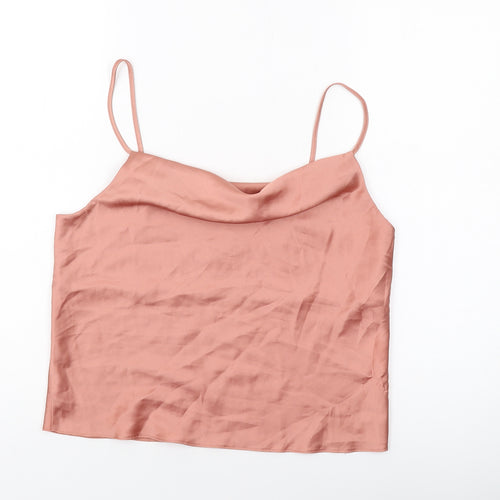 Miss Selfridge Womens Pink Polyester Camisole Tank Size 12 Cowl Neck
