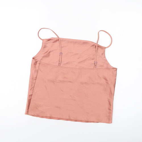 Miss Selfridge Womens Pink Polyester Camisole Tank Size 12 Cowl Neck