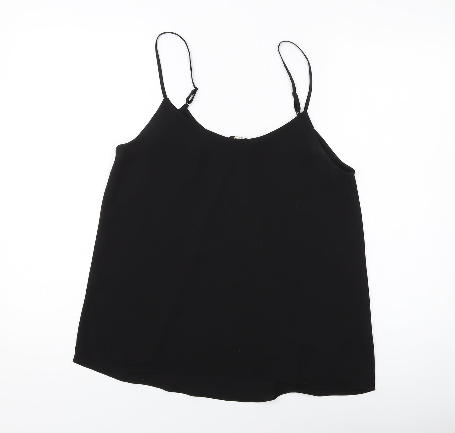 Oasis Womens Black Polyester Basic Tank Size 10 Round Neck