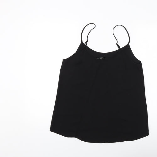 Oasis Womens Black Polyester Basic Tank Size 10 Round Neck