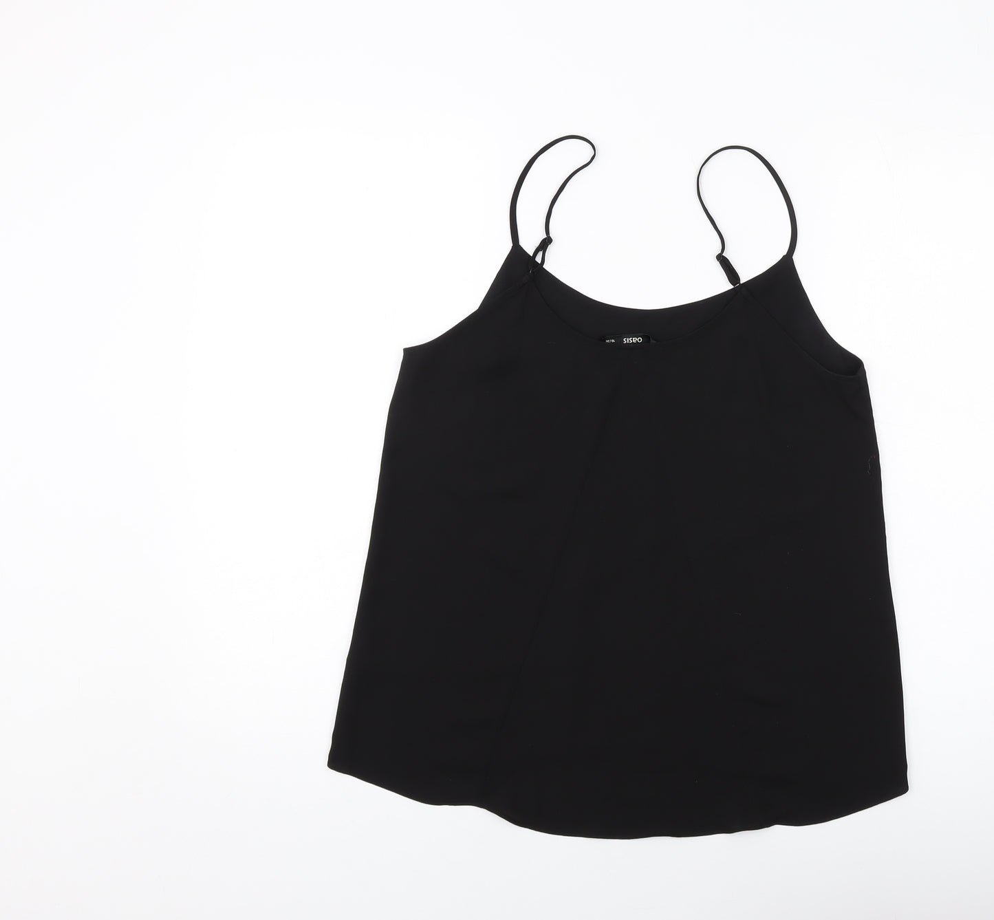 Oasis Womens Black Polyester Basic Tank Size 10 Round Neck
