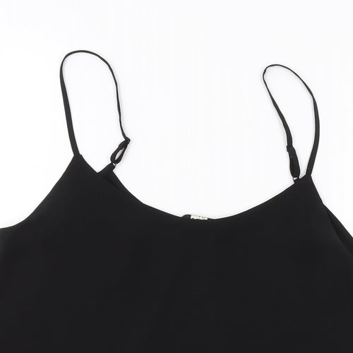 Oasis Womens Black Polyester Basic Tank Size 10 Round Neck