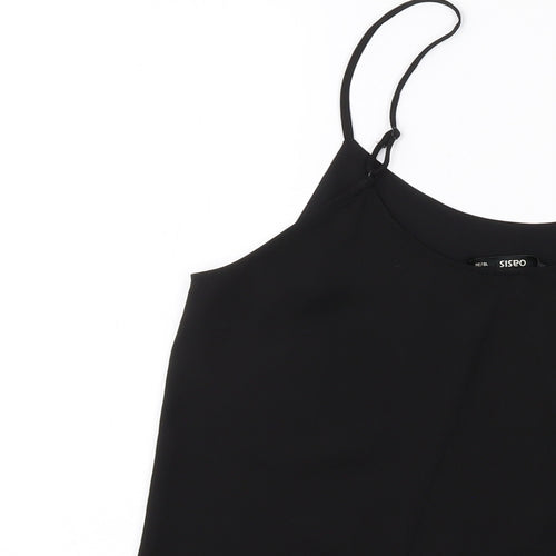 Oasis Womens Black Polyester Basic Tank Size 10 Round Neck
