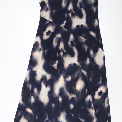Dorothy Perkins Womens Blue Geometric Polyester A-Line Skirt Size 12