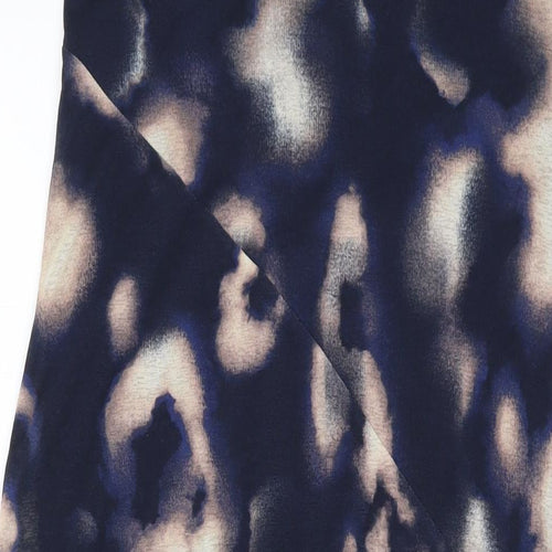 Dorothy Perkins Womens Blue Geometric Polyester A-Line Skirt Size 12