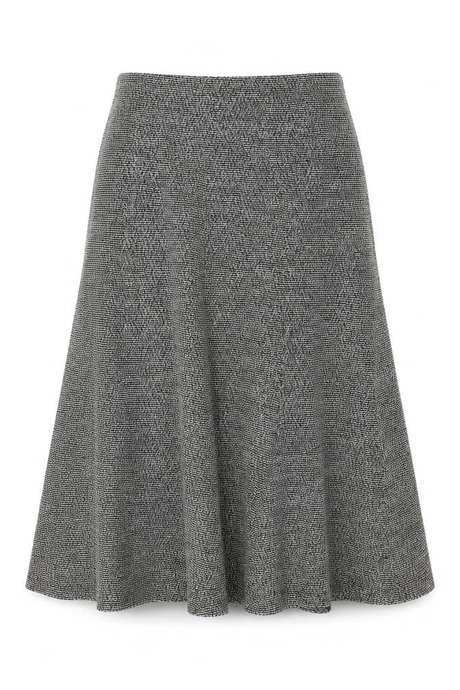 Front view of Hudson & Onslow women’s brown polyester a-line skirt, size UK 18