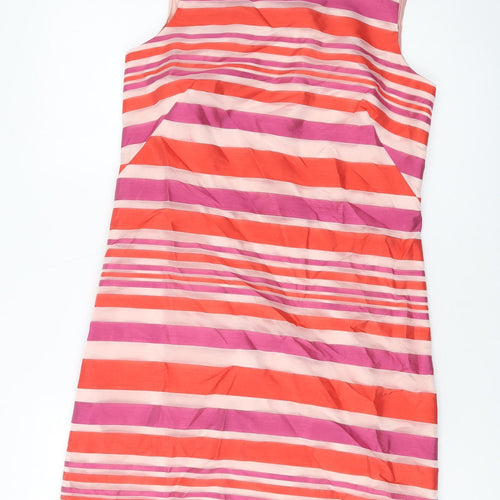 Principles Womens Multicoloured Striped Polyester Sheath Size 10 Round Neck Zip