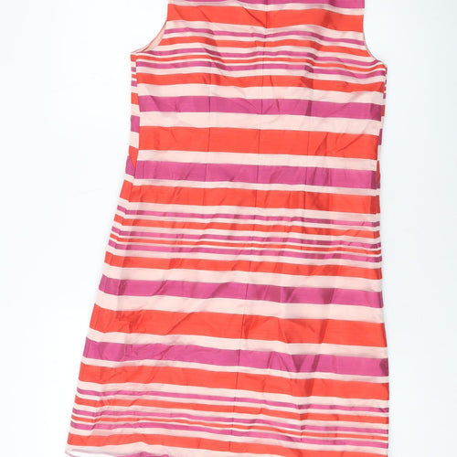 Principles Womens Multicoloured Striped Polyester Sheath Size 10 Round Neck Zip