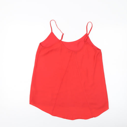 Oasis Womens Red Polyester Basic Tank Size 10 Round Neck