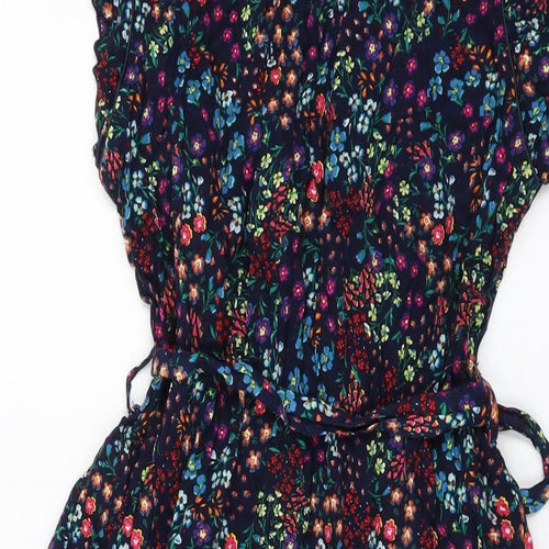 Apricot Womens Multicoloured Floral Viscose A-Line Size 14 V-Neck Button