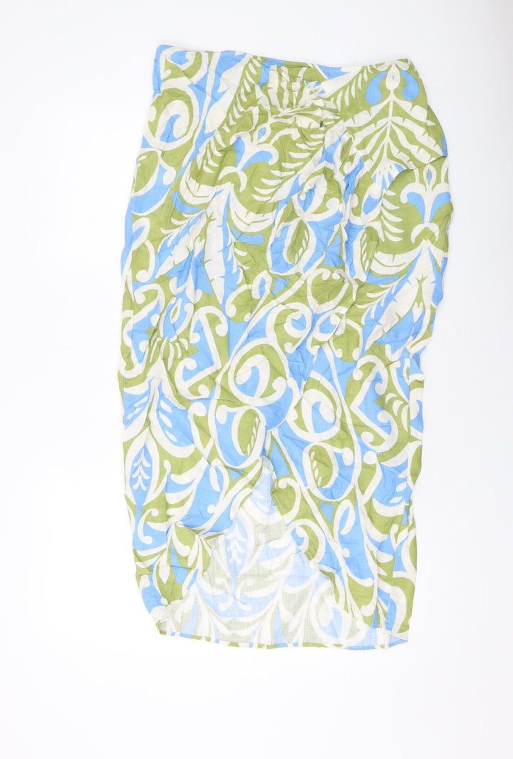 Zara Womens Multicoloured Geometric Viscose Straight & Pencil Skirt Size XL Zip