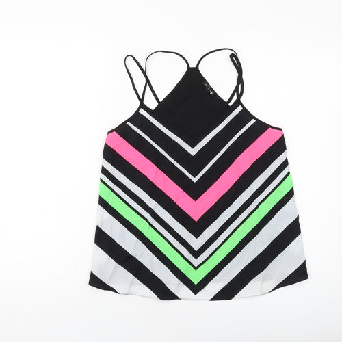 River Island Womens Multicoloured Herringbone Polyester Basic Tank Size 8 V-Neck