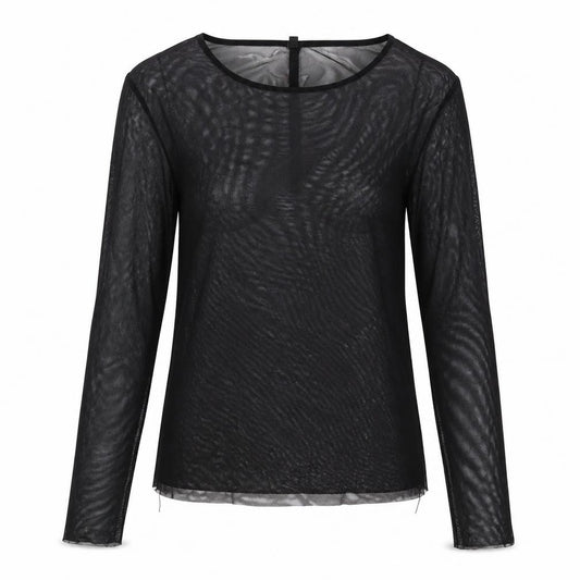 Front view of Stradivarius women’s black polyester basic t-shirt, size S, round neck