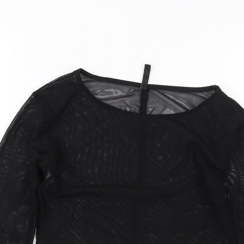 Stradivarius Womens Black Polyester Basic T-Shirt Size S Round Neck