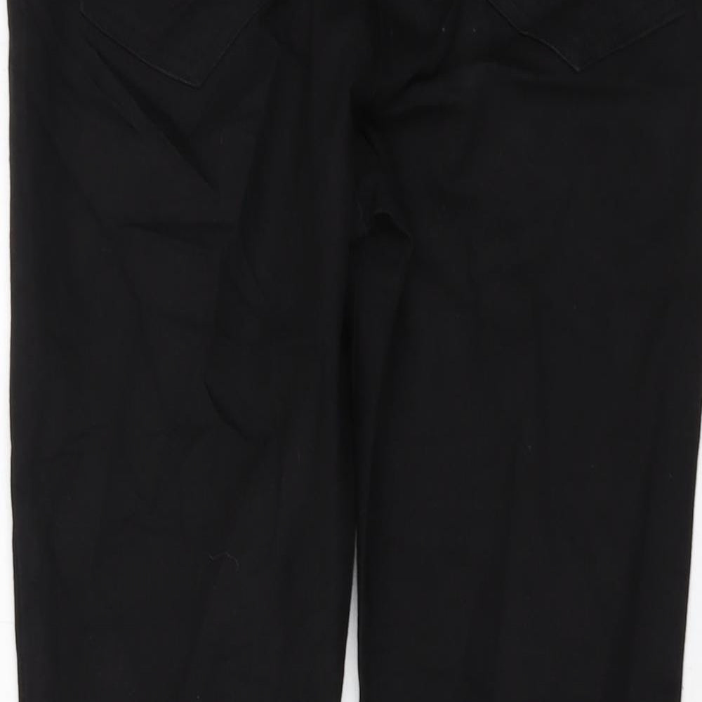 Wallis Womens Black Cotton Straight Jeans Size 10 L29 in Regular Zip