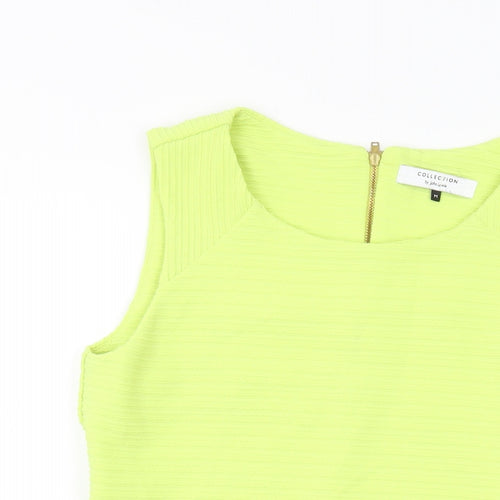 John Lewis Womens Green Polyester Basic Tank Size M Round Neck