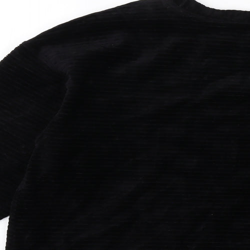 Per Una Womens Black Cotton Basic Blouse Size 12 Round Neck