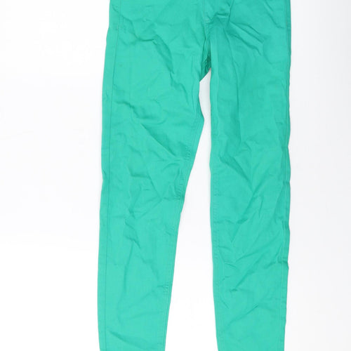 Marks and Spencer Womens Green Cotton Jegging Jeans Size 6 L28 in Regular
