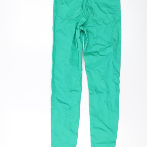 Marks and Spencer Womens Green Cotton Jegging Jeans Size 6 L28 in Regular