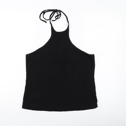 H&M Womens Black Polyester Basic Tank Size L Halter