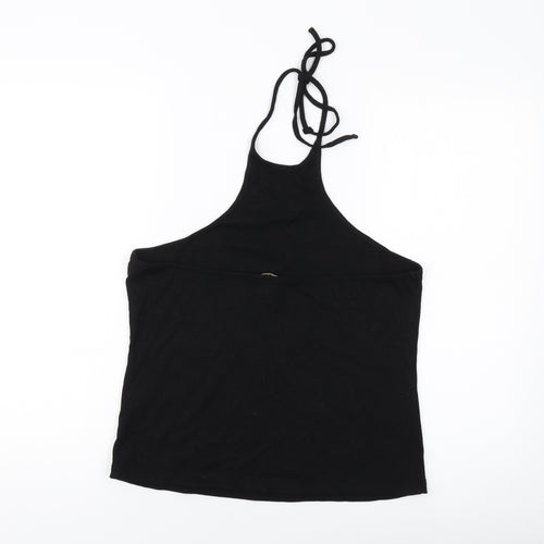 H&M Womens Black Polyester Basic Tank Size L Halter