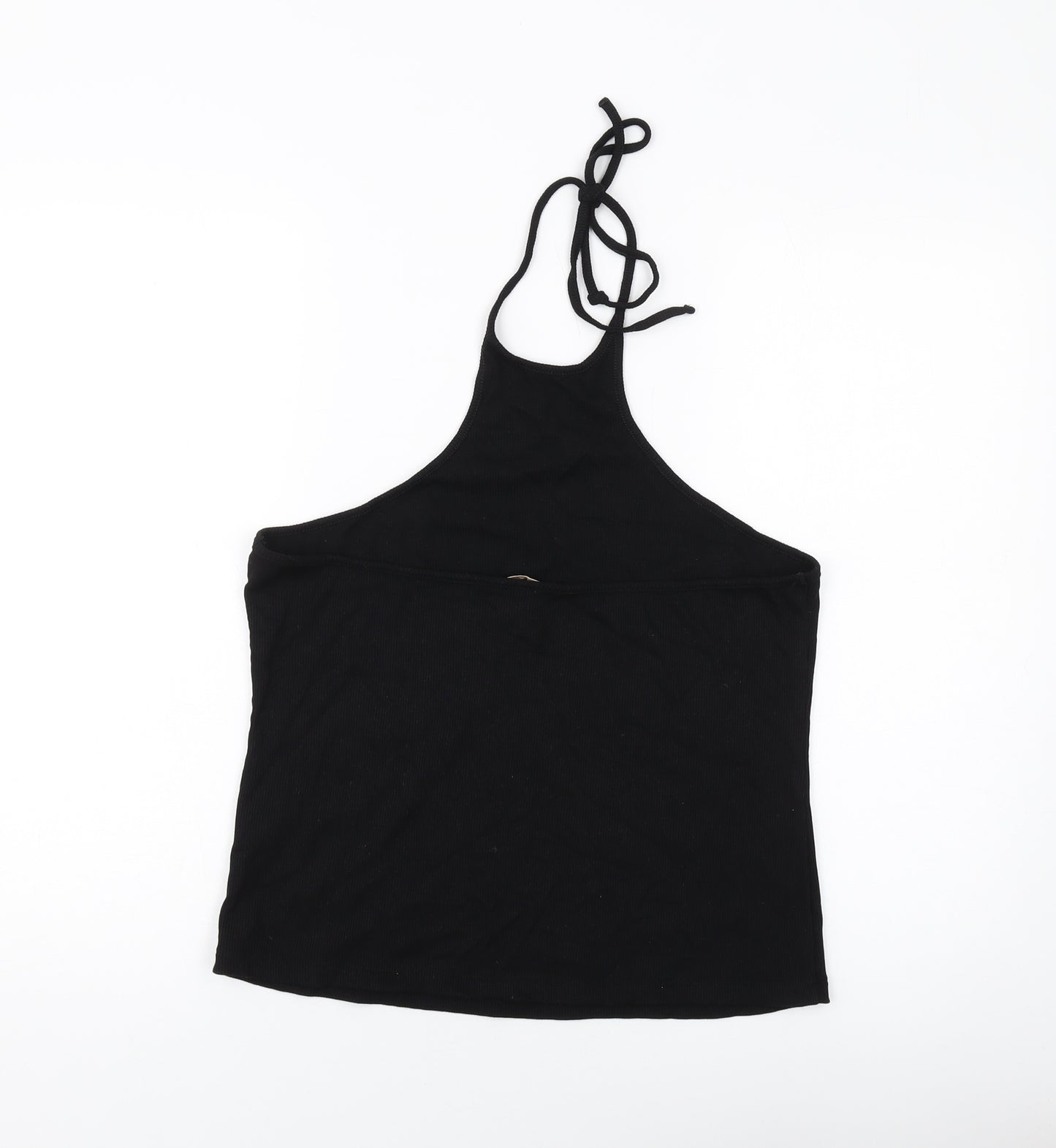 H&M Womens Black Polyester Basic Tank Size L Halter