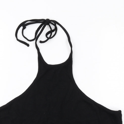 H&M Womens Black Polyester Basic Tank Size L Halter